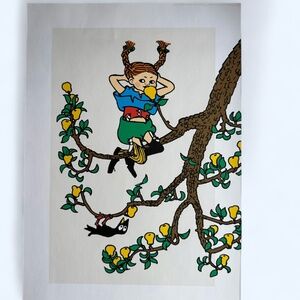 Puppy longstocking on lemon tree print